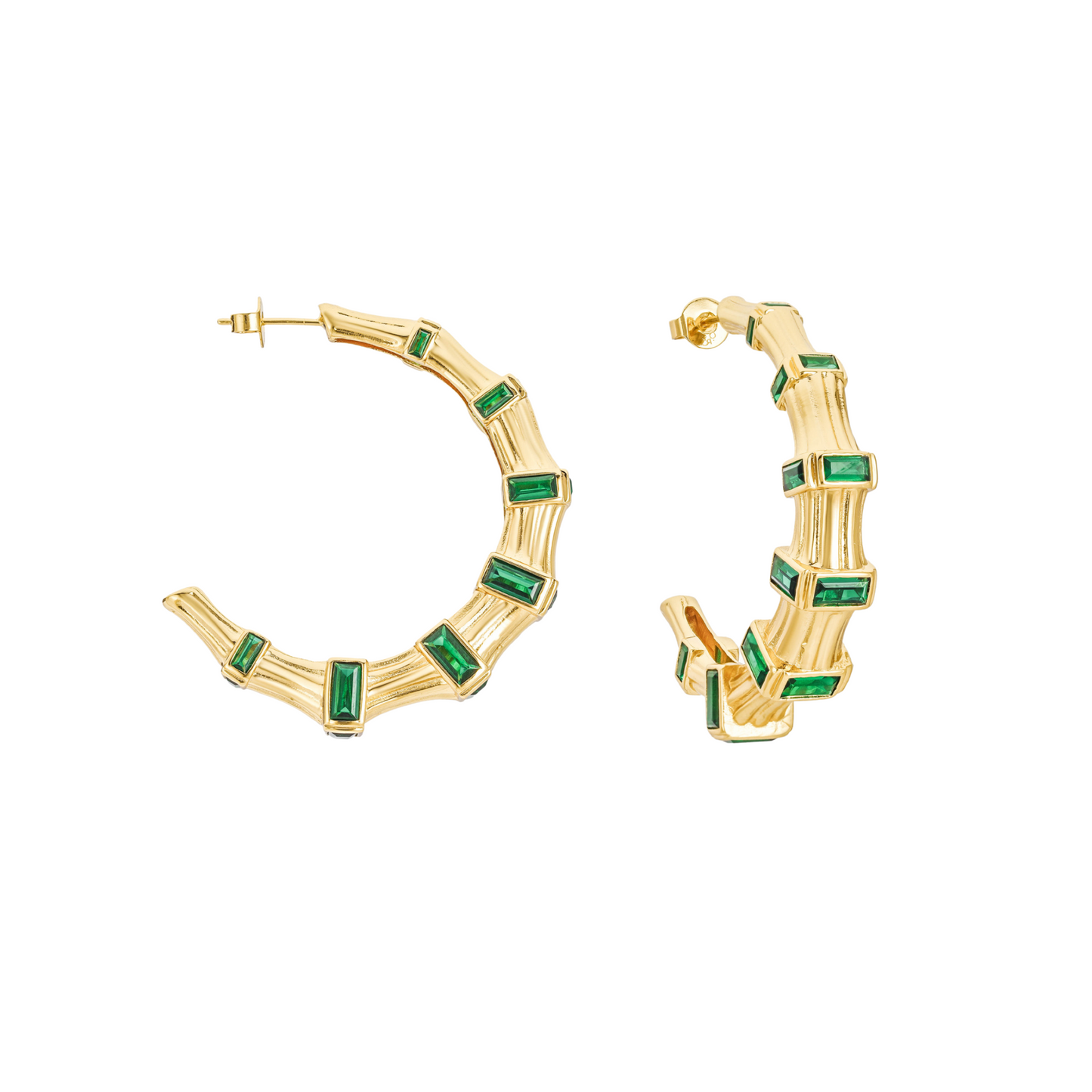 Gemstone Bamboo Hoops